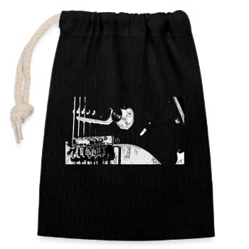 Electric guitar - Closable cotton gift bag (14x20cm) - black - Front