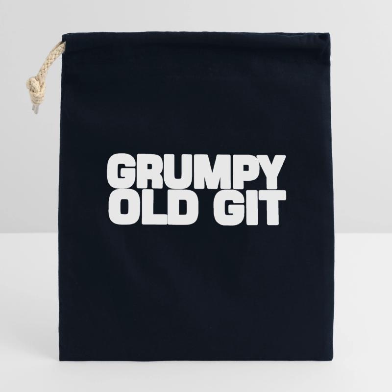 Grumpy old Git Closable cotton gift bag (14x20cm)