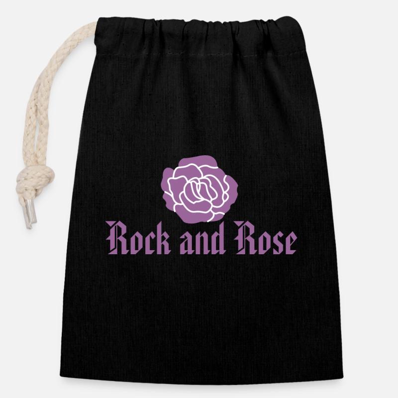 Rock and Roll - violet - Sac cadeau en coton avec cordon (14 x 20 cm) - noir