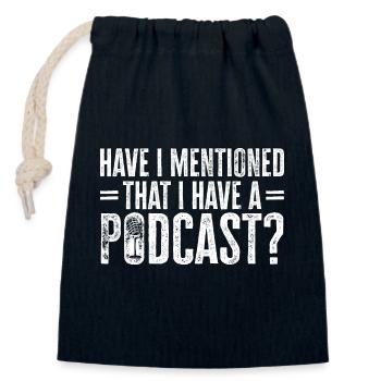 Podcaster Podcast - Closable cotton gift bag (14x20cm) - navy - Front