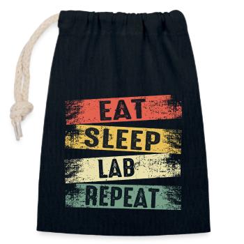 Eat sleep lab repeat - Verschließbarer Geschenkbeutel aus Baumwolle (14x20cm) - Navy - Vorne