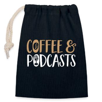 Podcaster Podcast - Closable cotton gift bag (14x20cm) - navy - Front