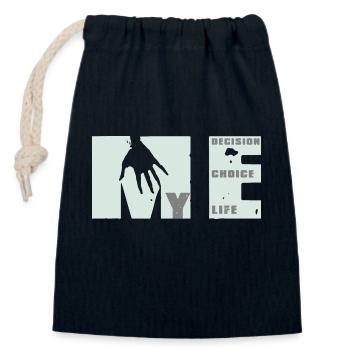 MEvolution: Choice, Decision, Life - Closable cotton gift bag (14x20cm) - navy - Front