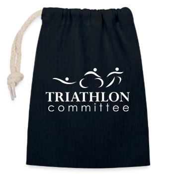 Triathlon Natation Bike Run Marathon - Sac cadeau en coton avec cordon (14 x 20 cm) - bleu marine - Devant