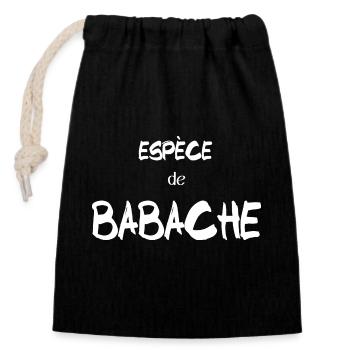 Ch'ti Humorous Species of Babache Humor North - Closable cotton gift bag (14x20cm) - black - Front