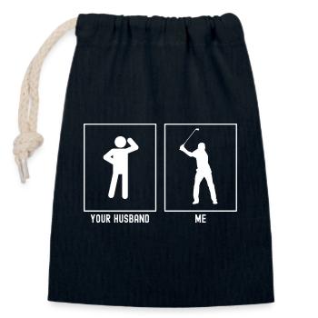 Ihr Ehemann - Ich - Golfspieler Schwung - Verschließbarer Geschenkbeutel aus Baumwolle (14x20cm) - Navy - Vorne