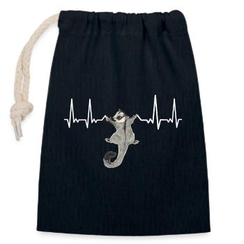 Short-headed glider Sugar Glider - Closable cotton gift bag (14x20cm) - navy - Front