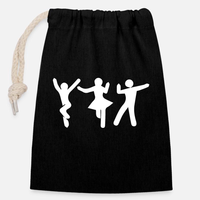 Danse Danse Musique - Sac cadeau en coton avec cordon (14 x 20 cm) - noir