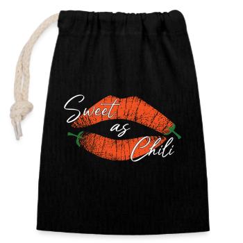 Kussmund Hot - Sweet as Chili - Closable cotton gift bag (14x20cm) - black - Front