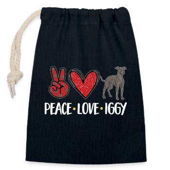 Italian Greyhound Greyhound Dogs - Closable cotton gift bag (14x20cm) - navy - Front