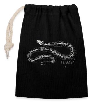 Snake - Closable cotton gift bag (14x20cm) - black - Front
