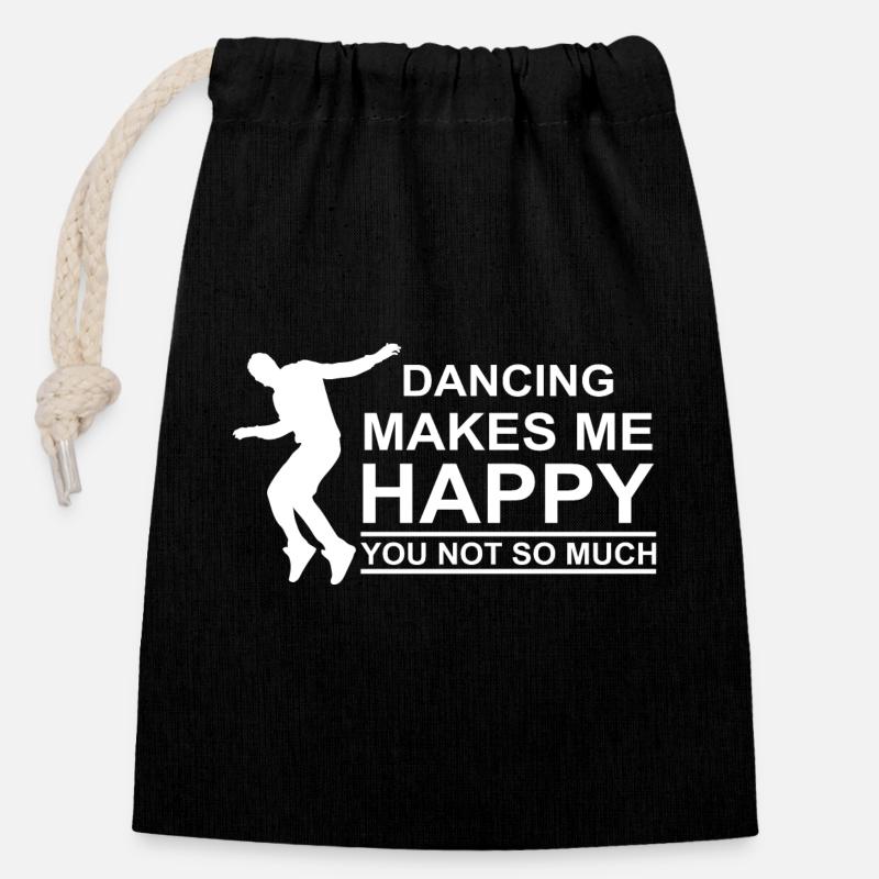 Dancing Dance Music - Closable cotton gift bag (14x20cm) - black