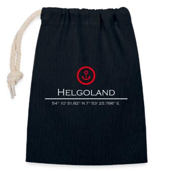 Helgoland roter Anker Koordinaten - Verschließbarer Geschenkbeutel aus Baumwolle (14x20cm) - Navy - Vorne