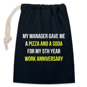 Arbeit Jubiläum Chef Pizza Spruch Englisch - Verschließbarer Geschenkbeutel aus Baumwolle (14x20cm) - Navy - Vorne