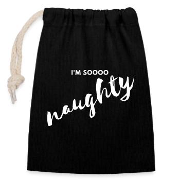 I'm so naughty - Closable cotton gift bag (14x20cm) - black - Front
