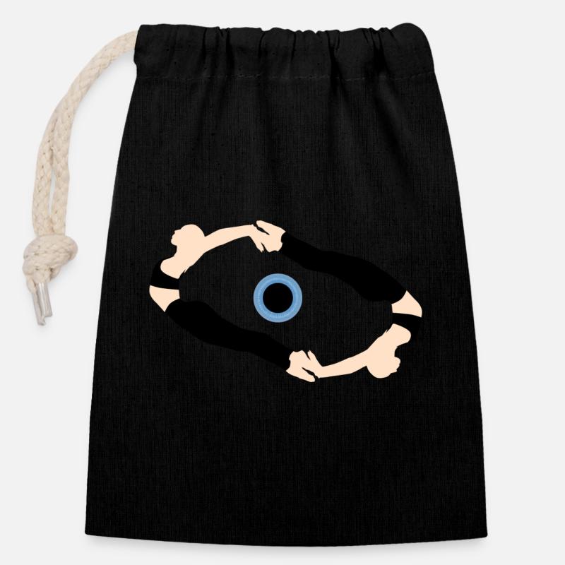 Eye - Closable cotton gift bag (14x20cm) - black