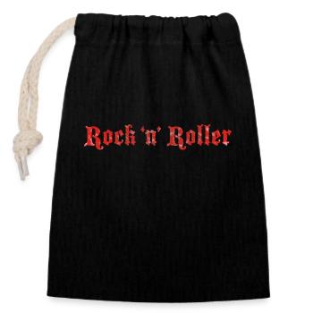 Rock n Roller Distressed - Closable cotton gift bag (14x20cm) - black - Front
