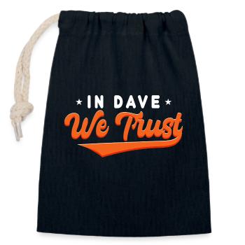 In Dave We Trust - Closable cotton gift bag (14x20cm) - navy - Front