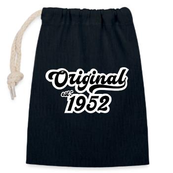 1952 Birthday - Closable cotton gift bag (14x20cm) - navy - Front