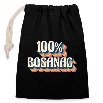 Balkan dad bosnia serbia croatia montenegro kosovo - Closable cotton gift bag (14x20cm) - black - Front