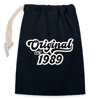1989 Geburtstag - Verschließbarer Geschenkbeutel aus Baumwolle (14x20cm) - Navy - Vorne