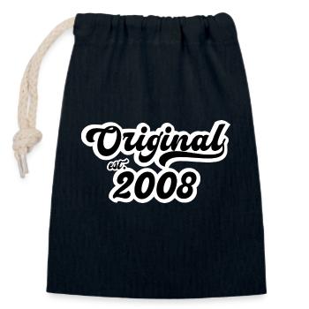 2008 Geburtstag - Verschließbarer Geschenkbeutel aus Baumwolle (14x20cm) - Navy - Vorne