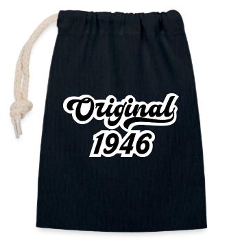 1946 Birthday - Closable cotton gift bag (14x20cm) - navy - Front