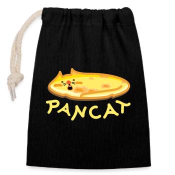 Chat aux crêpes - Sac cadeau en coton avec cordon (14 x 20 cm) - noir - Devant