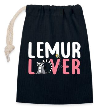 Lemur Catta Ring-tailed lemur - Closable cotton gift bag (14x20cm) - navy - Front