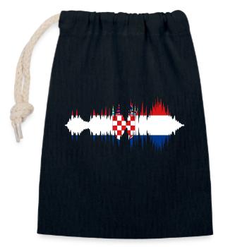 Kroatien Flagge Adria Zagreb Kroatische Fahne - Verschließbarer Geschenkbeutel aus Baumwolle (14x20cm) - Navy - Vorne