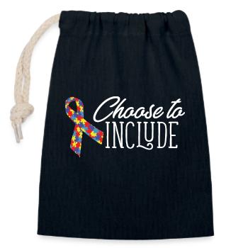 Sped Teacher Choose to Include ABA Therapist - Closable cotton gift bag (14x20cm) - navy - Front