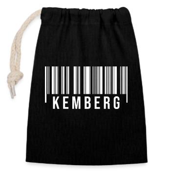 Kemberg Strichcode - Verschließbarer Geschenkbeutel aus Baumwolle (14x20cm) - Schwarz - Vorne