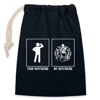 Votre ami - Mon ami - Logo des pompiers - Sac cadeau en coton avec cordon (14 x 20 cm) - bleu marine - Devant