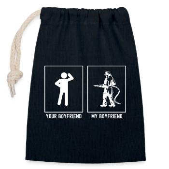 Votre ami - Mon ami - Fire Brigade Constellation - Sac cadeau en coton avec cordon (14 x 20 cm) - bleu marine - Devant