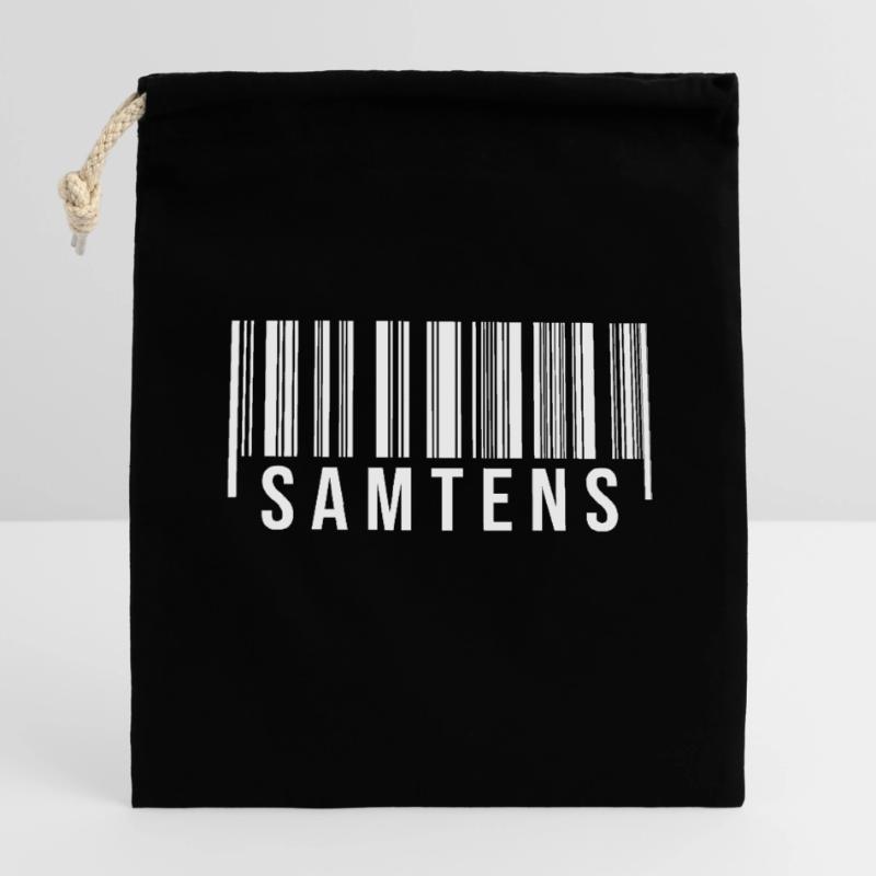 Samtens Strichcode Verschließbarer Geschenkbeutel aus Baumwolle (14x20cm)
