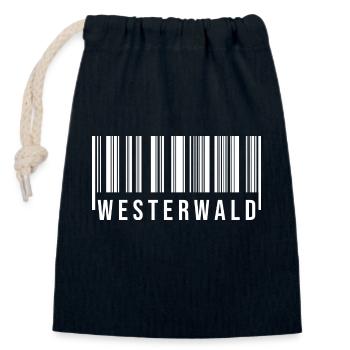 Westerwald Strichcode - Verschließbarer Geschenkbeutel aus Baumwolle (14x20cm) - Navy - Vorne