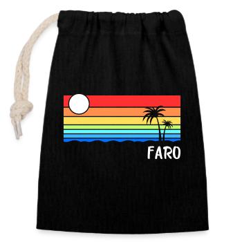 Faro Algarve Portugal Holiday Idea - Closable cotton gift bag (14x20cm) - black - Front