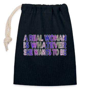 fille présente 2019 blagues patriarcat tout le monde blague - Sac cadeau en coton avec cordon (14 x 20 cm) - bleu marine - Devant