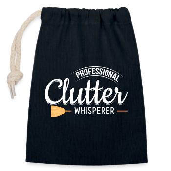 Domestic help, cleaner, housekeeper - Closable cotton gift bag (14x20cm) - navy - Front