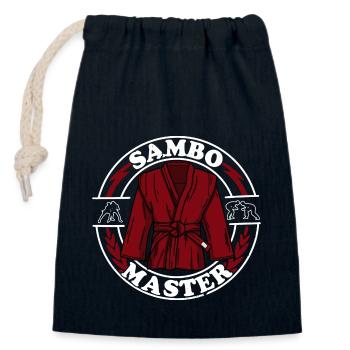 Sambo Russian martial artists Kimono wrestling - Closable cotton gift bag (14x20cm) - navy - Front
