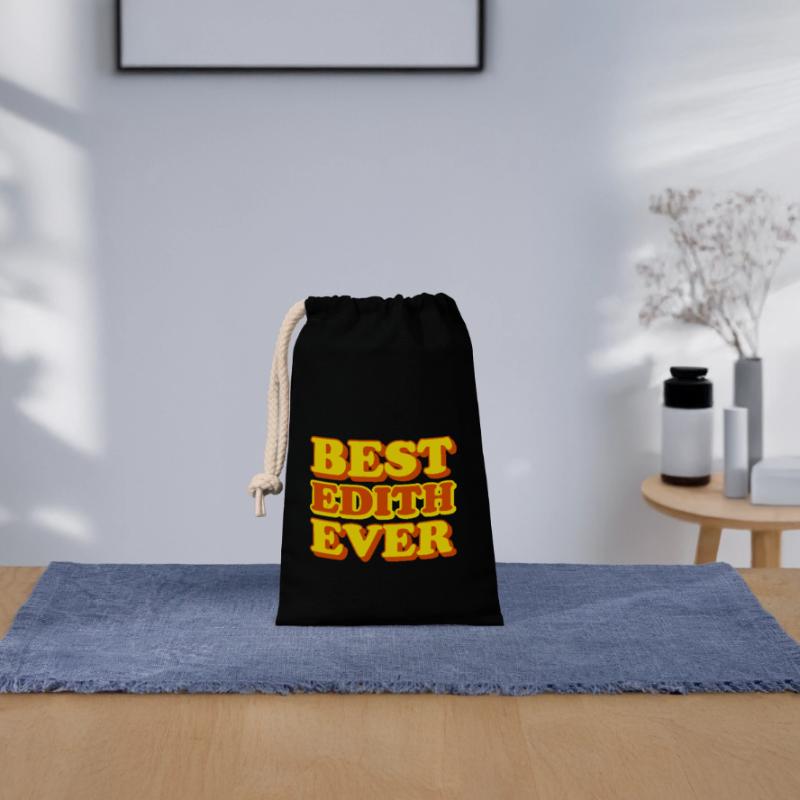 Edith First Name Funny Gift Closable cotton gift bag (14x20cm)