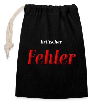 kritischer Fehler - Verschließbarer Geschenkbeutel aus Baumwolle (14x20cm) - Schwarz - Vorne