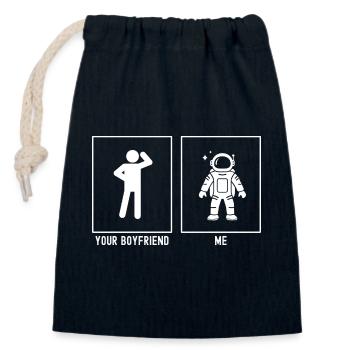 Dein Freund - Ich - Astronomie Cartoon Astronaut - Verschließbarer Geschenkbeutel aus Baumwolle (14x20cm) - Navy - Vorne