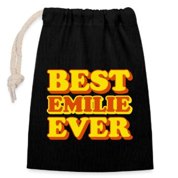 Emilie First Name Funny Gift - Closable cotton gift bag (14x20cm) - black - Front