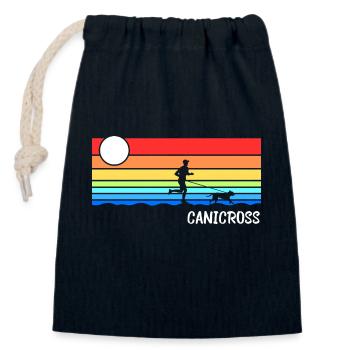 Canicross Herren Hundelauf Hundesport Idee - Verschließbarer Geschenkbeutel aus Baumwolle (14x20cm) - Navy - Vorne
