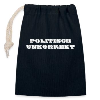 politisch unkorrekt - Verschließbarer Geschenkbeutel aus Baumwolle (14x20cm) - Navy - Vorne