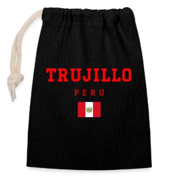 Trujillo, Peru - Closable cotton gift bag (14x20cm) - black - Front