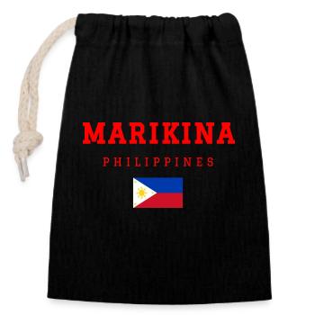 Marikina Philippinen - Verschließbarer Geschenkbeutel aus Baumwolle (14x20cm) - Schwarz - Vorne