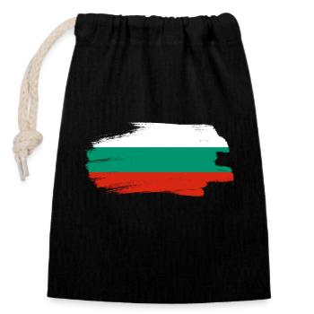Bulgarien Flagge Bulgarische Fahne Goldstrand - Verschließbarer Geschenkbeutel aus Baumwolle (14x20cm) - Schwarz - Vorne