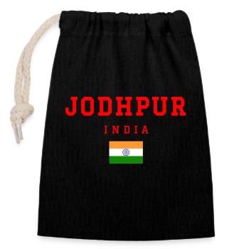 Jodhpur Indien - Verschließbarer Geschenkbeutel aus Baumwolle (14x20cm) - Schwarz - Vorne